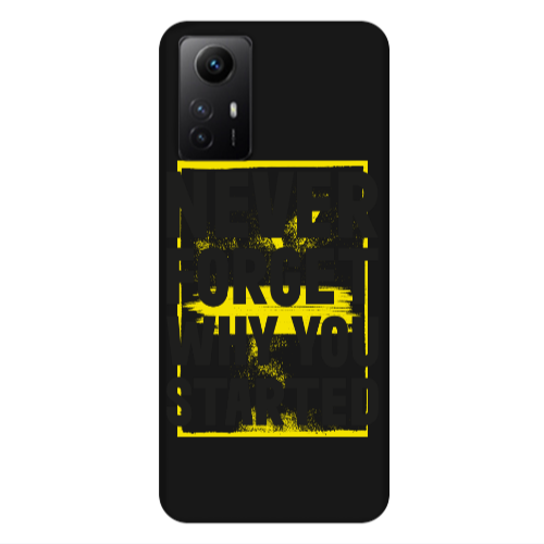Xiaomi Redmi Note 12s Never Forget Black Colored Silicone TPU Θήκη