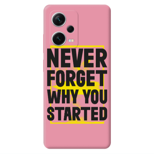 Xiaomi Poco X5 Never Forget Pink Colored Silicone TPU Θήκη