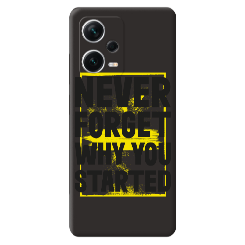 Xiaomi Poco X5 Never Forget Black Colored Silicone TPU Θήκη