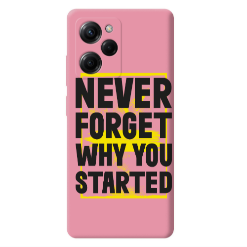 Xiaomi Poco X5 Pro Never Forget Pink Colored Silicone TPU Θήκη