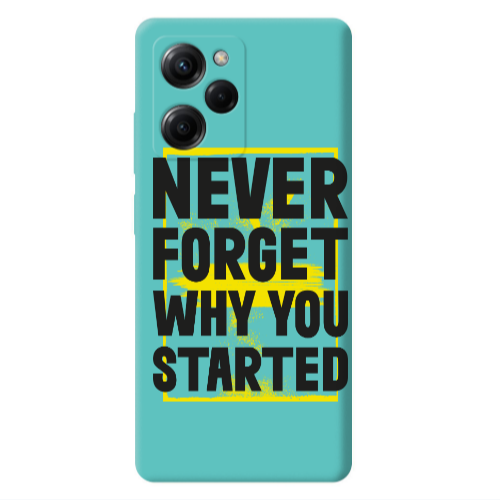 Xiaomi Poco X5 Pro Never Forget Turquoise Colored Silicone TPU Θήκη