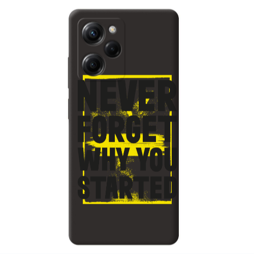 Xiaomi Poco X5 Pro Never Forget Black Colored Silicone TPU Θήκη