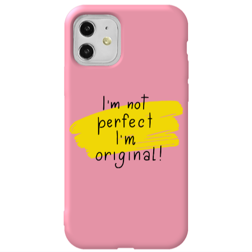 Apple iPhone 11  I m not perfect Pink Colored Silicone TPU Θήκη