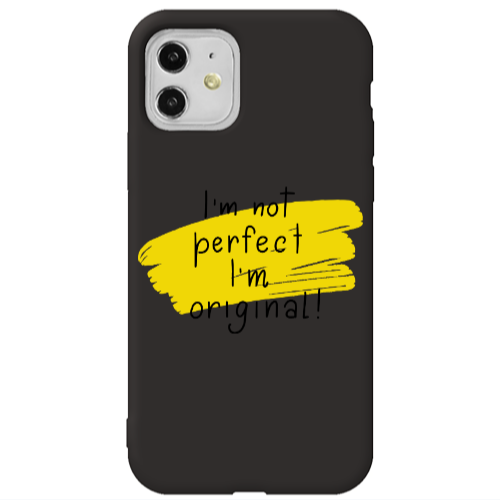 Apple iPhone 11  I m not perfect Black Colored Silicone TPU Θήκη