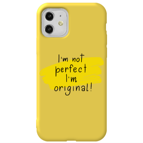 Apple iPhone 11  I m not perfect Yellow Colored Silicone TPU Θήκη