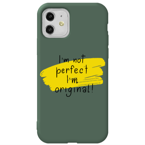 Apple iPhone 11  I m not perfect Dark Green Colored Silicone TPU Θήκη