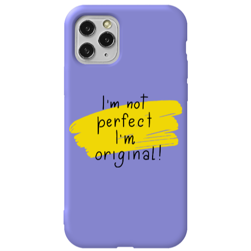 Apple iPhone 11 Pro I m not perfect Purple Colored Silicone TPU Θήκη