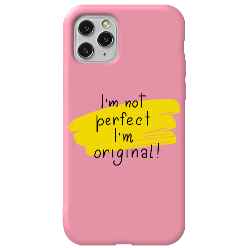 Apple iPhone 11 Pro I m not perfect Pink Colored Silicone TPU Θήκη