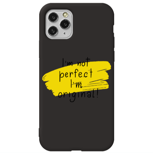 Apple iPhone 11 Pro I m not perfect Black Colored Silicone TPU Θήκη