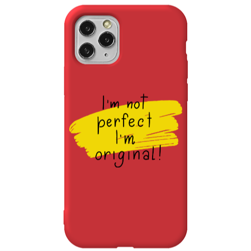 Apple iPhone 11 Pro I m not perfect Red Colored Silicone TPU Θήκη