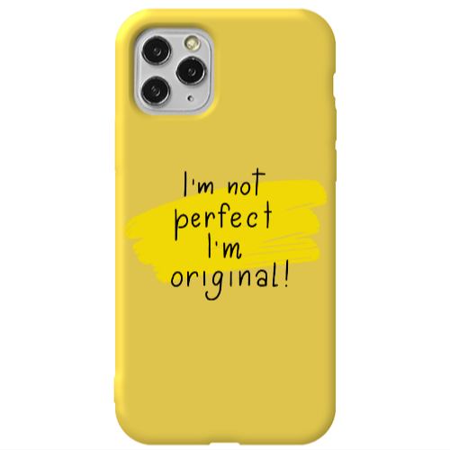 Apple iPhone 11 Pro I m not perfect Yellow Colored Silicone TPU Θήκη