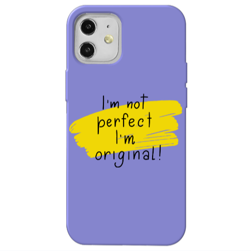Apple iPhone 12 I m not perfect Purple Colored Silicone TPU Θήκη