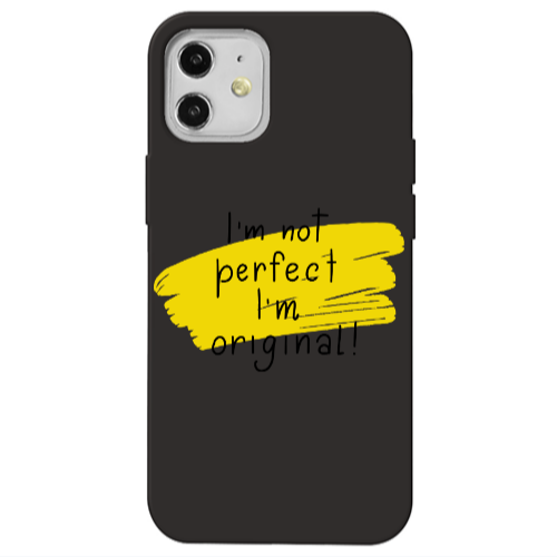 Apple iPhone 12 I m not perfect Black Colored Silicone TPU Θήκη