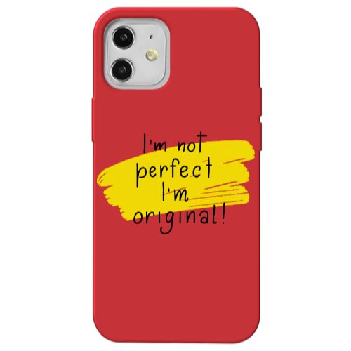 Apple iPhone 12 I m not perfect Red Colored Silicone TPU Θήκη