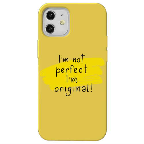 Apple iPhone 12 I m not perfect Yellow Colored Silicone TPU Θήκη