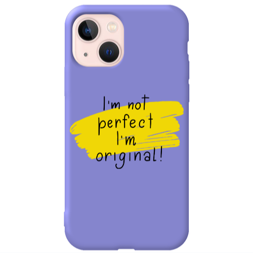 Apple iPhone 13 I m not perfect Purple Colored Silicone TPU Θήκη