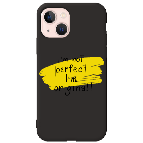 Apple iPhone 13 I m not perfect Black Colored Silicone TPU Θήκη