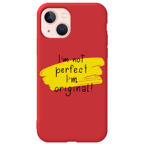 Apple iPhone 13 I m not perfect Red Colored Silicone TPU Θήκη