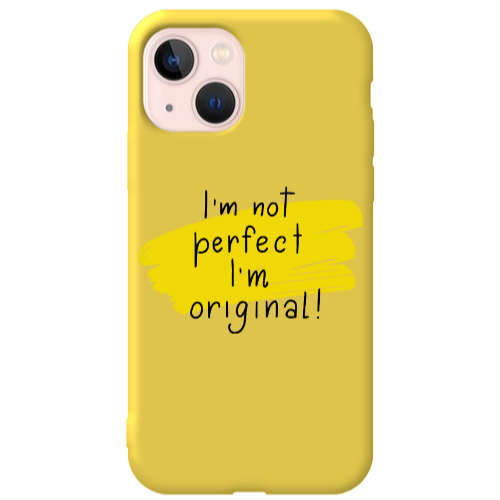 Apple iPhone 13 I m not perfect Yellow Colored Silicone TPU Θήκη