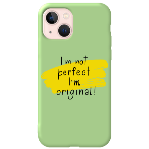 Apple iPhone 13 I m not perfect Light Green Colored Silicone TPU Θήκη