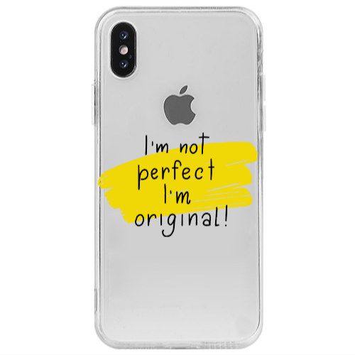 Apple iPhone X I m not perfect Transparent Silicone TPU Θήκη