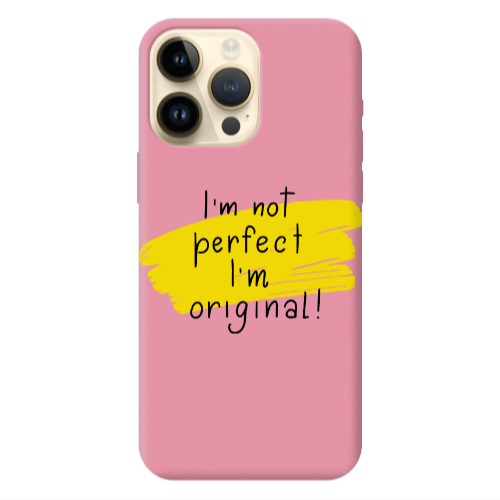 Apple iPhone 13 Pro Max I m not perfect Pink Colored Silicone TPU Θήκη