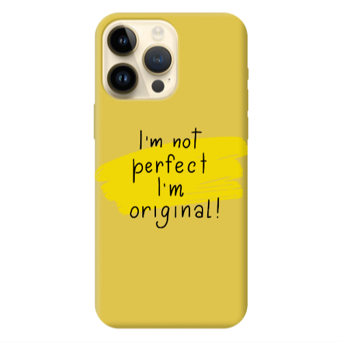 Apple iPhone 13 Pro Max I m not perfect Yellow Colored Silicone TPU Θήκη