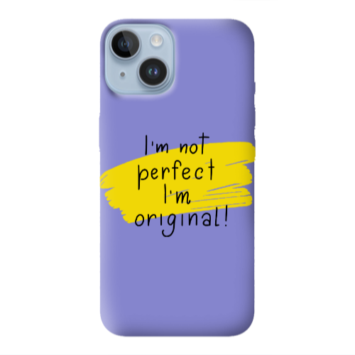Apple iPhone 14  I m not perfect Purple Colored Silicone TPU Θήκη
