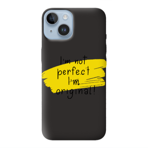 Apple iPhone 14  I m not perfect Black Colored Silicone TPU Θήκη