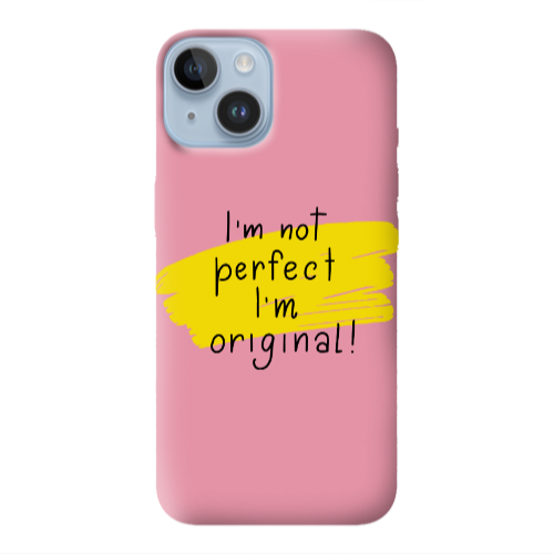 Apple iPhone 14 Plus I m not perfect Pink Colored Silicone TPU Θήκη