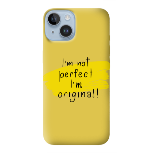 Apple iPhone 14 Plus I m not perfect Yellow Colored Silicone TPU Θήκη