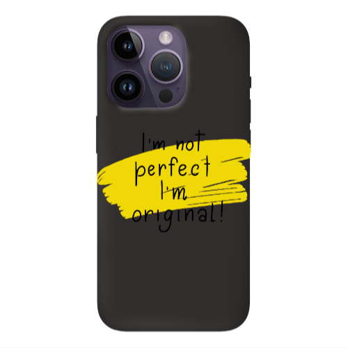 Apple iPhone 14 Pro Max I m not perfect Black Colored Silicone TPU Θήκη