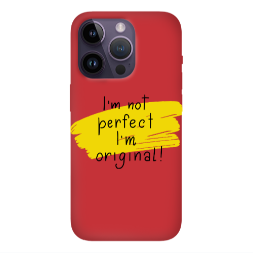 Apple iPhone 14 Pro Max I m not perfect Red Colored Silicone TPU Θήκη