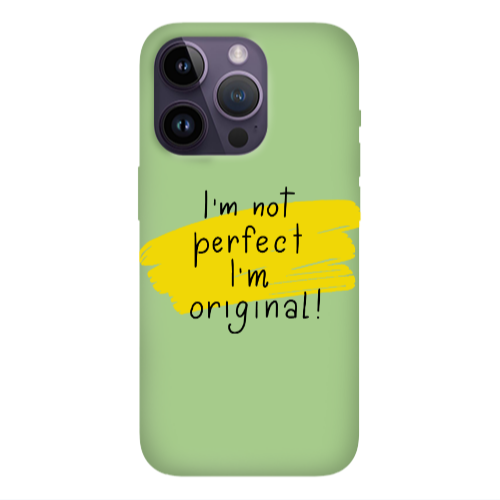 Apple iPhone 14 Pro Max I m not perfect Light Green Colored Silicone TPU Θήκη