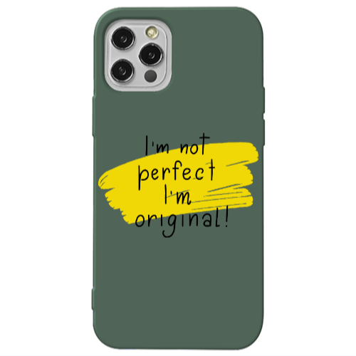 Apple iPhone 13 Pro I m not perfect Dark Green Colored Silicone TPU Θήκη
