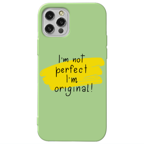 Apple iPhone 12 Pro I m not perfect Light Green Colored Silicone TPU Θήκη