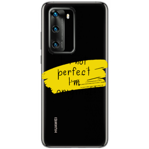 Huawei P40 I m not perfect Transparent Silicone TPU Θήκη