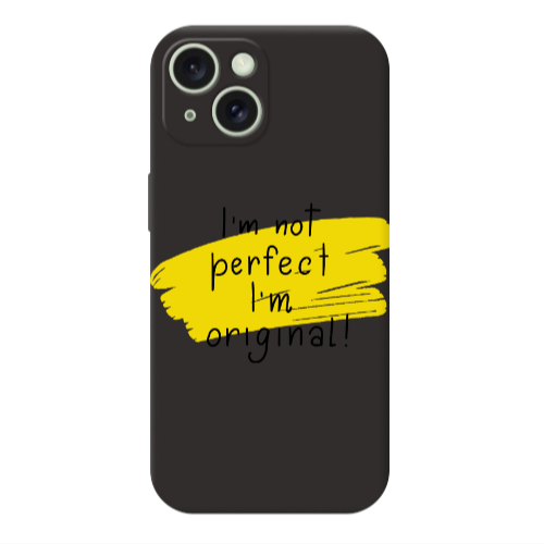 Apple iPhone 15 I m not perfect Black Colored Silicone TPU Θήκη