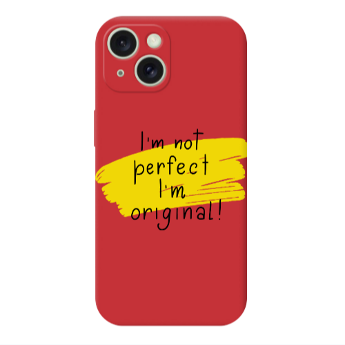 Apple iPhone 15 I m not perfect Red Colored Silicone TPU Θήκη