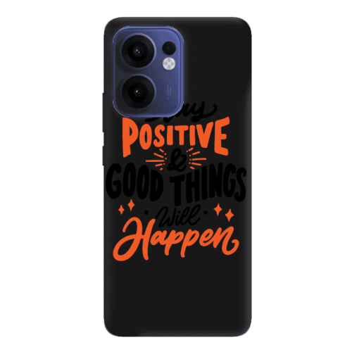 Oppo Reno 13 F Stay Positive Black Colored Silicone TPU Θήκη