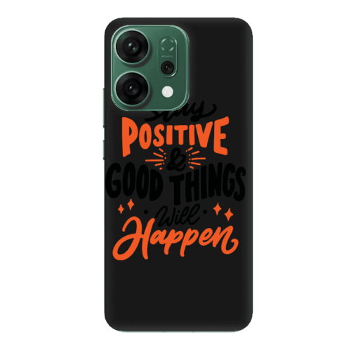 Oppo RENO 14 Stay Positive Black Colored Silicone TPU Θήκη