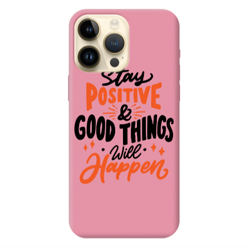 Apple iPhone 13 Pro Max Stay Positive Pink Colored Silicone TPU Θήκη