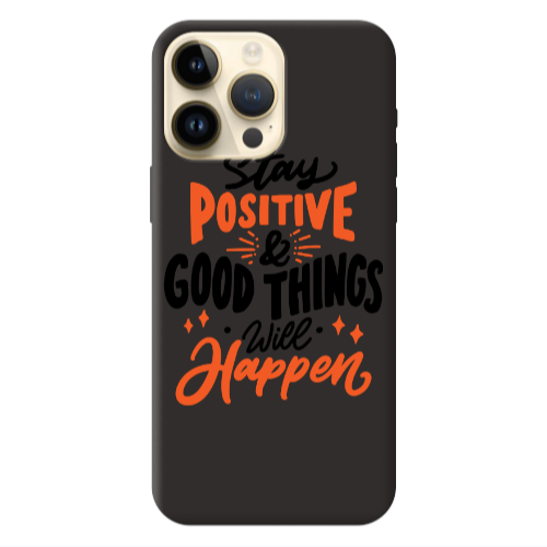 Apple iPhone 13 Pro Max Stay Positive Black Colored Silicone TPU Θήκη
