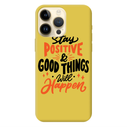 Apple iPhone 13 Pro Max Stay Positive Yellow Colored Silicone TPU Θήκη