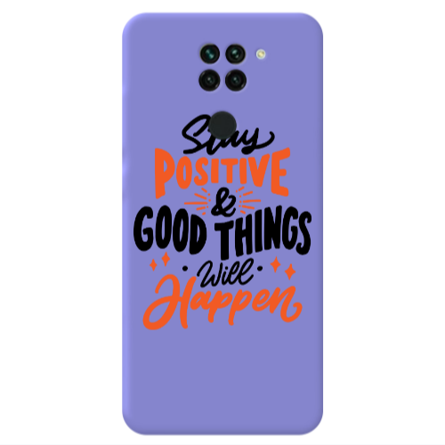 Xiaomi Redmi Note 9 Stay Positive Purple Colored Silicone TPU Θήκη