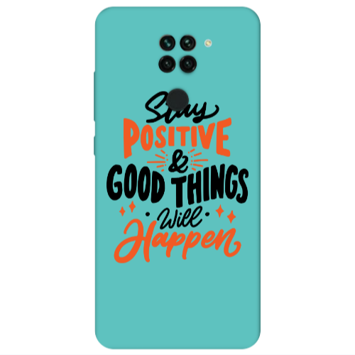 Xiaomi Redmi Note 9 Stay Positive Turquoise Colored Silicone TPU Θήκη