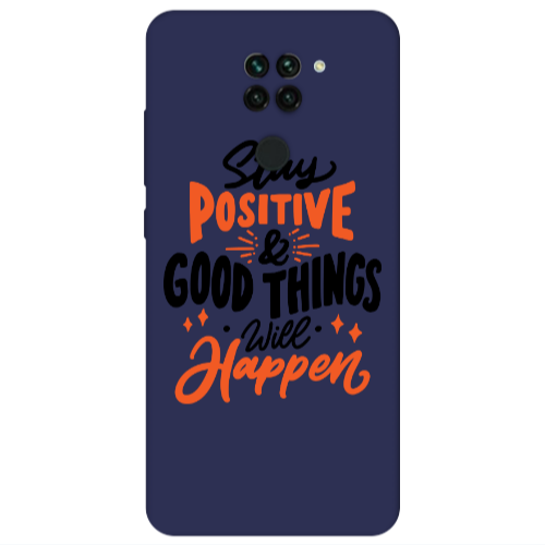 Xiaomi Redmi Note 9 Stay Positive Dark blue Colored Silicone TPU Θήκη