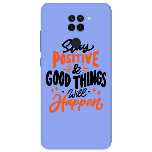 Xiaomi Redmi Note 9 Stay Positive Light Purple Colored Silicone TPU Θήκη