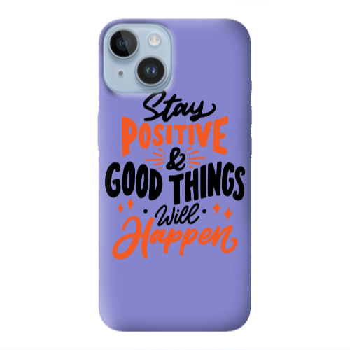 Apple iPhone 14 Plus Stay Positive Purple Colored Silicone TPU Θήκη