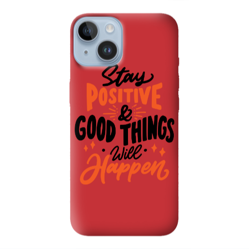 Apple iPhone 14 Plus Stay Positive Red Colored Silicone TPU Θήκη